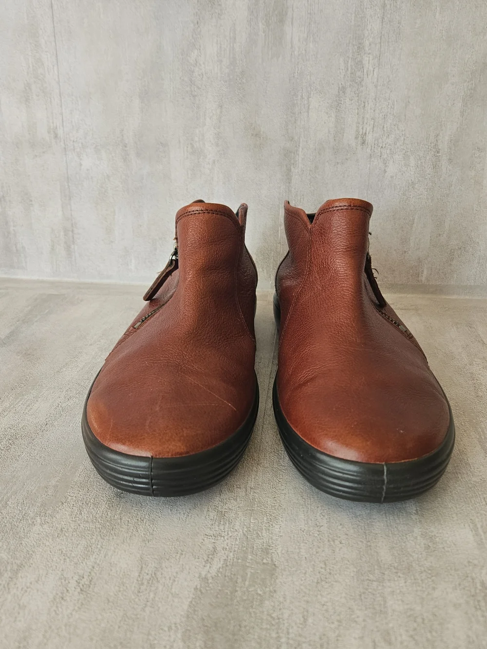 ECCO Soft 7 Cognac Brown Leather Zip Ankle Booties Size 40 / US 9 - Picture 4 of 16